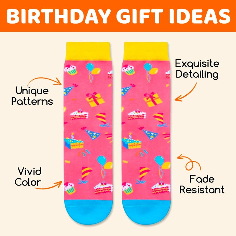 Zmart Birthday Gifts Idea for Girl - Preteen Socks for Kids Girl Age 8-12, Pink - Image 3